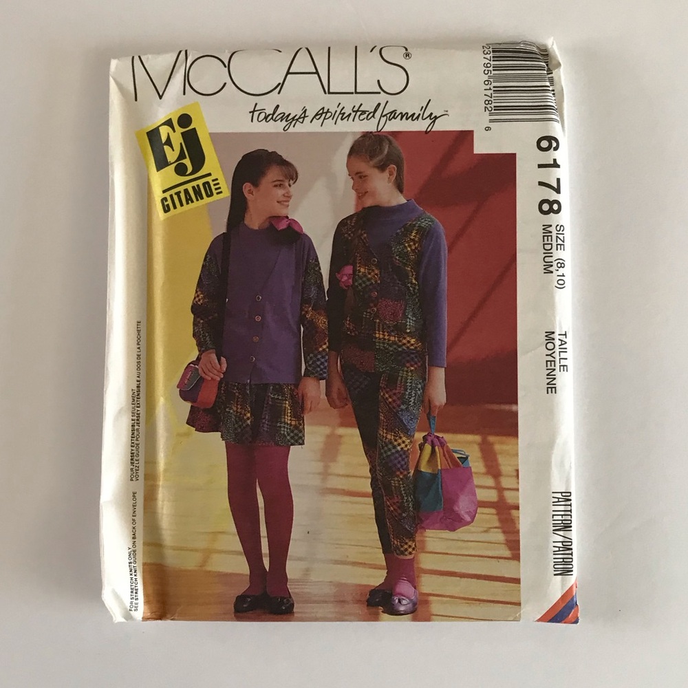 🧵3for12🧵 VTG McCall’s Pattern 6178 Child’s Cardigan Vest Top Skirt Leggings
